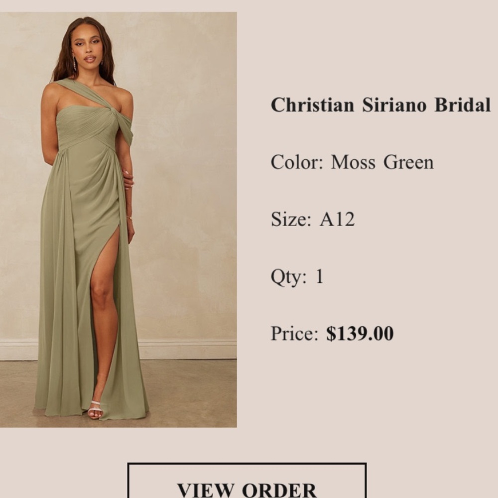 Azazie Christian Siriano One Shoulder Green Dress